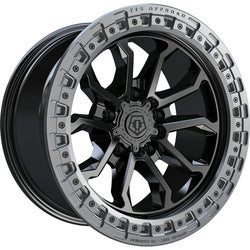20x10 TIS 556BA Black w/Anthracite Ring Wheel 6x135 (-20mm)