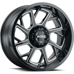 18x9 Ultra 120BM Patriot Gloss Black Milled Wheel 8x6.5 (1mm)