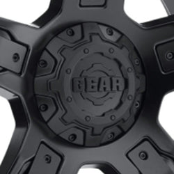 CAP-8L-M16 G/A NEW-STYLE SATIN BLACK EXPOSED-LUG CAP WITH COGS FOR 8 LUG (DOES N