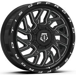 17x8 TIS 544BM Overlander Gloss Black Milled Wheel 5x100/5x110 (35mm)