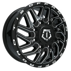 17x6.5 TIS 544BM Gloss Black W/ Milled Accents DUALLY FRONT Wheel 8x210 (129mm)