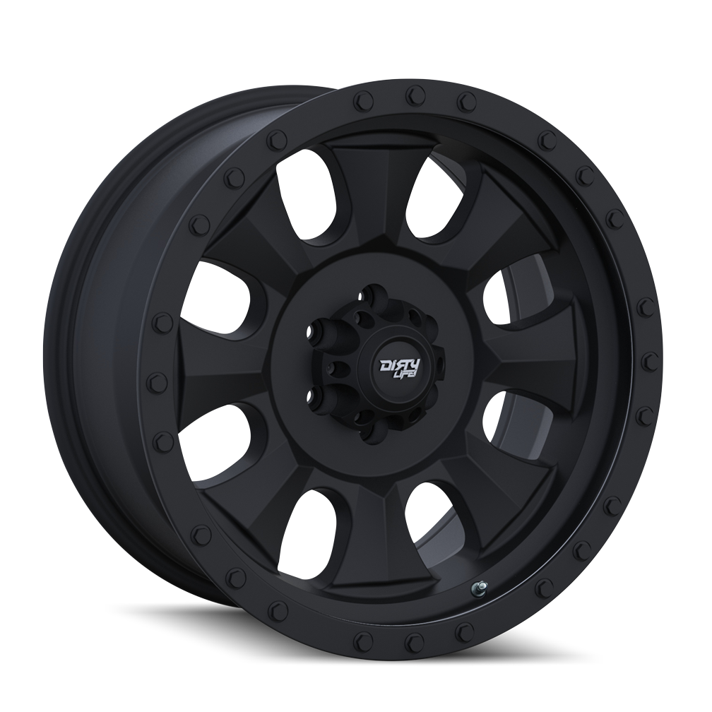 17x8.5 Dirty Life Ironman Matte Black Wheel 5x5 (-6mm)