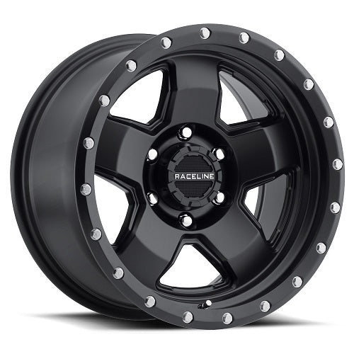 17x9 Raceline 937B Combat Satin Black Wheel 5x5.5 ( 0mm)