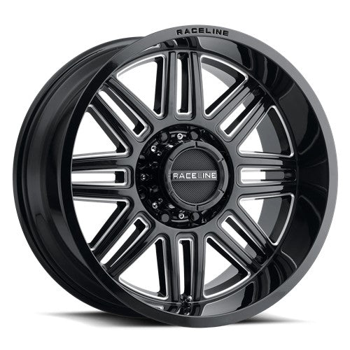 20x10 Raceline 948M Split Gloss Black & Milled Wheel 8x6.5 (-19mm)