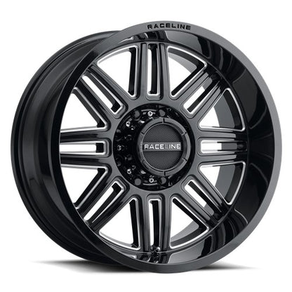 20x10 Raceline 948M Split Gloss Black & Milled Wheel 8x170 (-19mm)