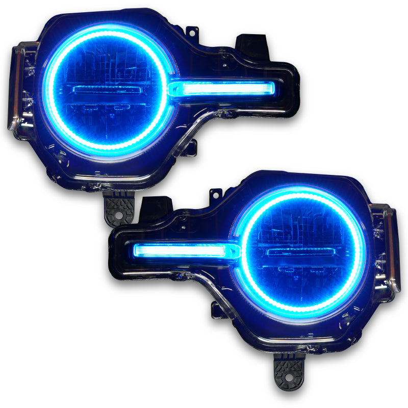 Oracle 21-22 Ford Bronco Headlight Halo Kit w/DRL Bar - Base Headlights -w/No Controller