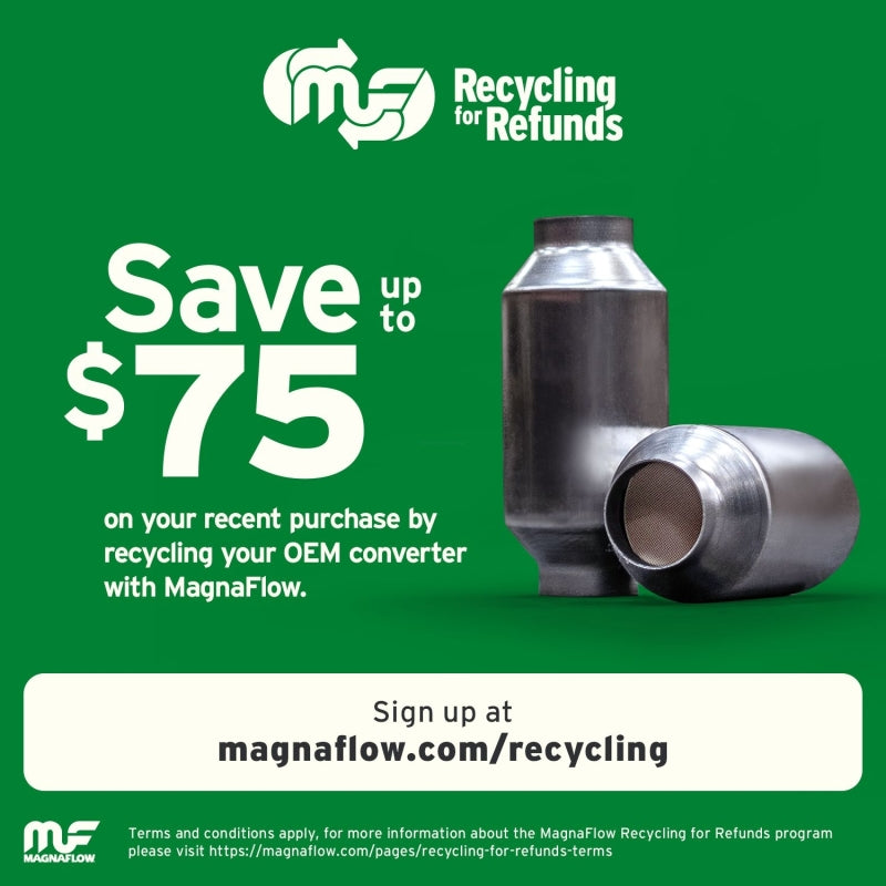 MagnaFlow Universal Catalytic Converter 2.25in Inlet 2.25in Outlet 16in Length 6.375in Width