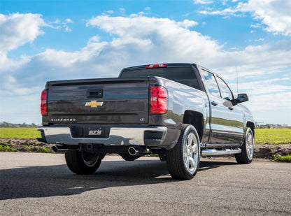 Borla 14 Silv/Sierra 1500 C/B Touring Exhaust /2.75in in Muffler 2.25inout 4inTIp SS Rear Exit