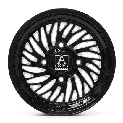15x7 Axe AF10 Gloss Black Milled FORGED UTV LEFT DIRECTIONAL Wheel 4x137 (13mm)