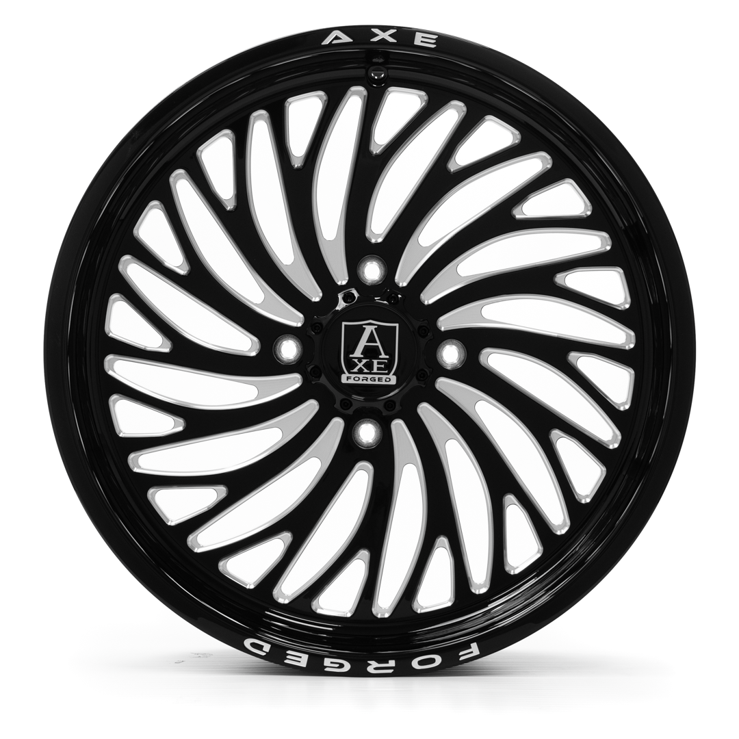22x7 Axe AF10 Gloss Black Milled FORGED UTV LEFT DIRECTIONAL Wheel 4x156 (0mm)