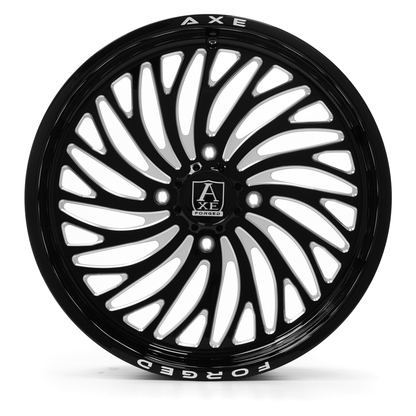 22x7 Axe AF10 Gloss Black Milled FORGED UTV RIGHT DIRECTIONAL Wheel 4x156 (0mm)