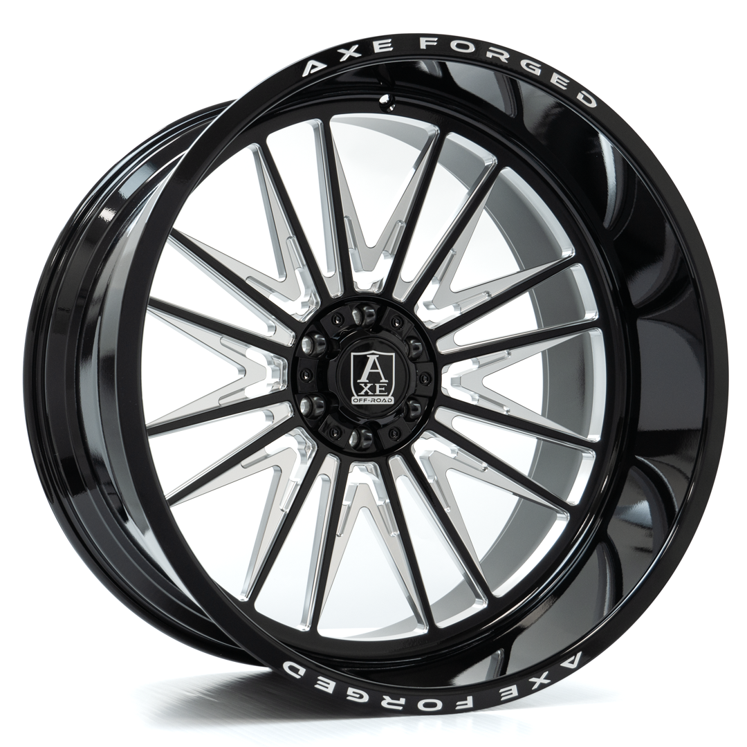 24x14 Axe Wheels AF12 Gloss Black Milled FORGED Wheel 6x135-6x5.5 (-76mm)