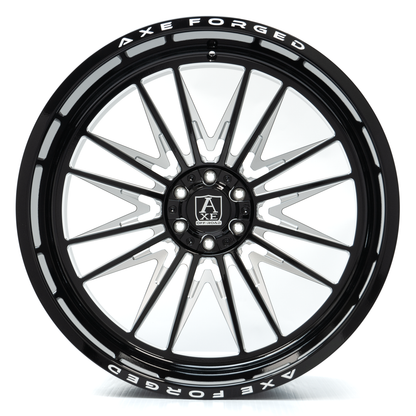24x14 Axe Wheels AF12 Gloss Black Milled FORGED Wheel 6x135-6x5.5 (-76mm)
