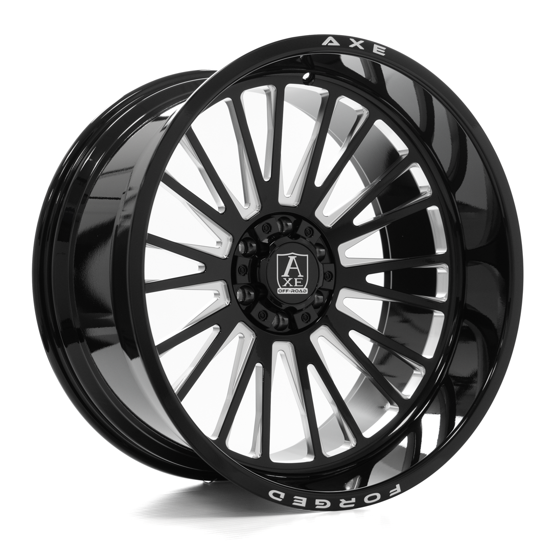26x14 Axe AF7 Gloss Black Milled FORGED Wheel 8x6.5 (-76mm)