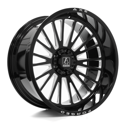 26x14 Axe AF7 Gloss Black Milled FORGED Wheel 8x6.5 (-76mm)