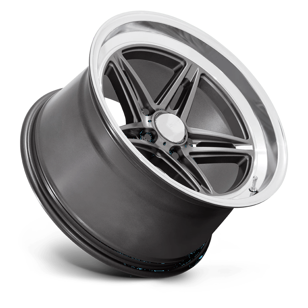 18x8 American Racing VN514 Groove Anthracite Diamond Cut Lip Wheel 5x4.5 (0mm)