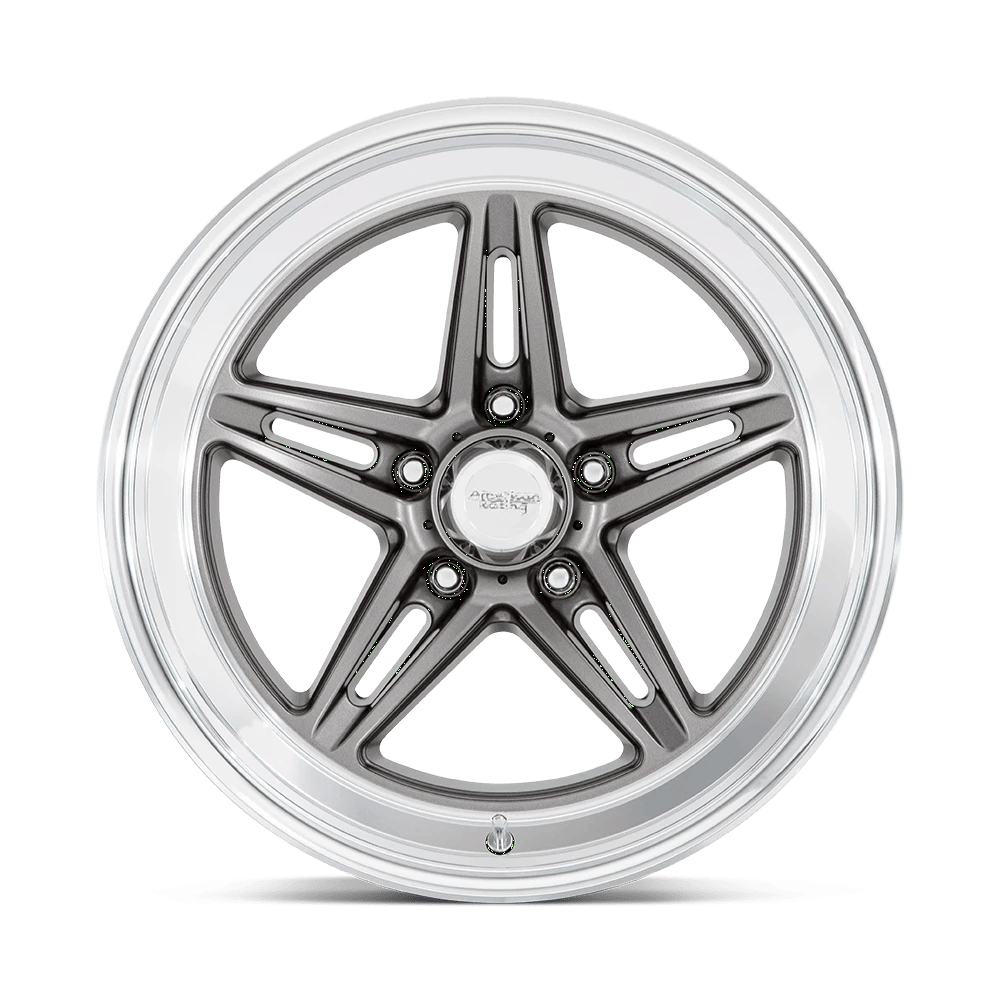 18x8 American Racing VN514 Groove Anthracite Diamond Cut Lip Wheel 5x4.5 (0mm)