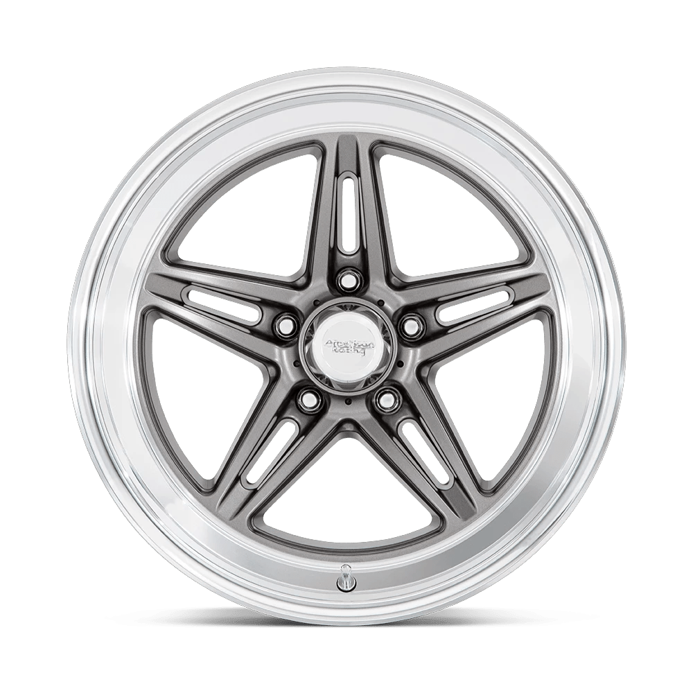18x10 American Racing VN514 Groove Anthracite W/ Diamond Cut Lip Wheel 5x5 (0mm)