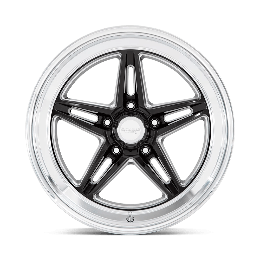 18x8 American Racing VN514 Groove Gloss Black Milled Wheel 5x5 (0mm)