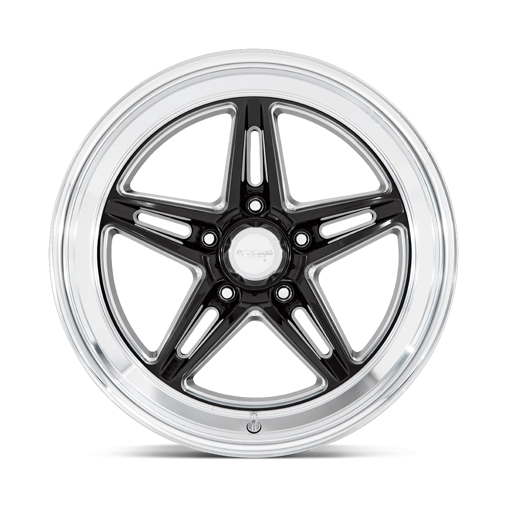 18x8 American Racing VN514 Groove Gloss Black Milled Wheel 5x4.5 (0mm)
