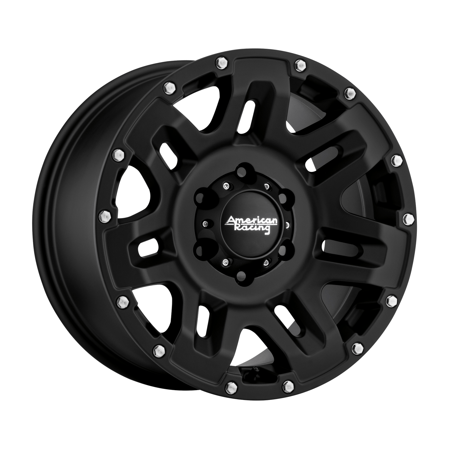 18x8.5 American Racing AR200 YUKON Cast Iron Black Wheel 6x5.5 (15mm)