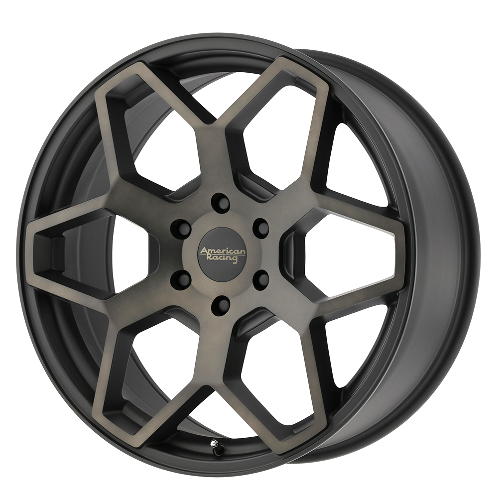 18x8.5 American Racing AR916 Satin Black W/ Dark Tint Wheel 6x5.5 (35mm)