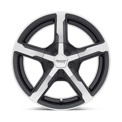 18x8 American Racing AR921 Trigger Gloss Black Machined Wheel 5x4.25 (15mm)