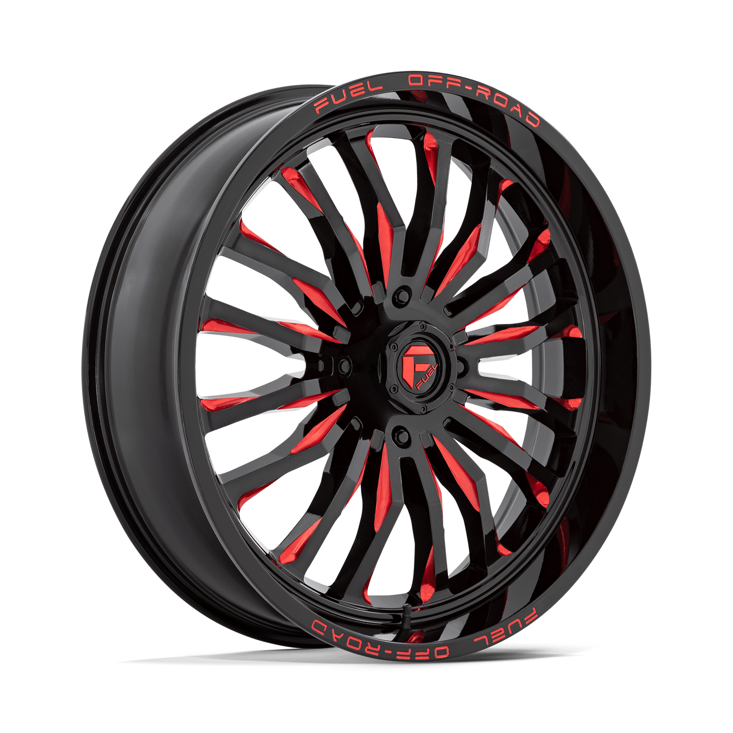 24x7 Fuel UTV D822 Arc UTV Gloss Black Milled Red Wheel 4x156 (13mm)