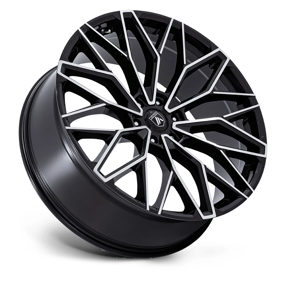22x9.5 Asanti Black AB050 Mogul 6 Gloss Black Machined Face Wheel 6x135 (25mm)