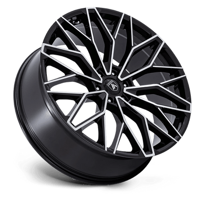 22x9.5 Asanti Black AB050 Mogul 6 Gloss Black Machined Face Wheel 6x135 (25mm)