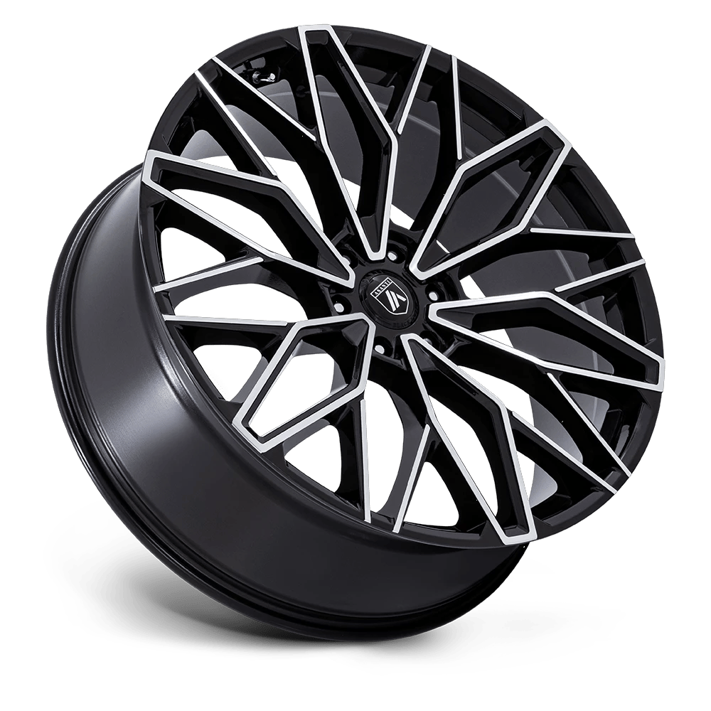 22x9.5 Asanti Black AB050 Mogul 6 Gloss Black Machined Face Wheel 6x135 (25mm)