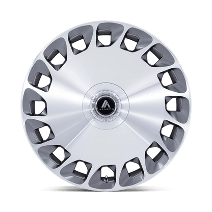 20x9 Asanti Black AB045 Aristocrat Platinum Mach Face Wheel 5x115/5x120 (15mm)