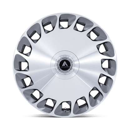 24x10 Asanti Black AB045 Aristocrat Platinum Mach Face Wheel 5x112/5x120 (35mm)