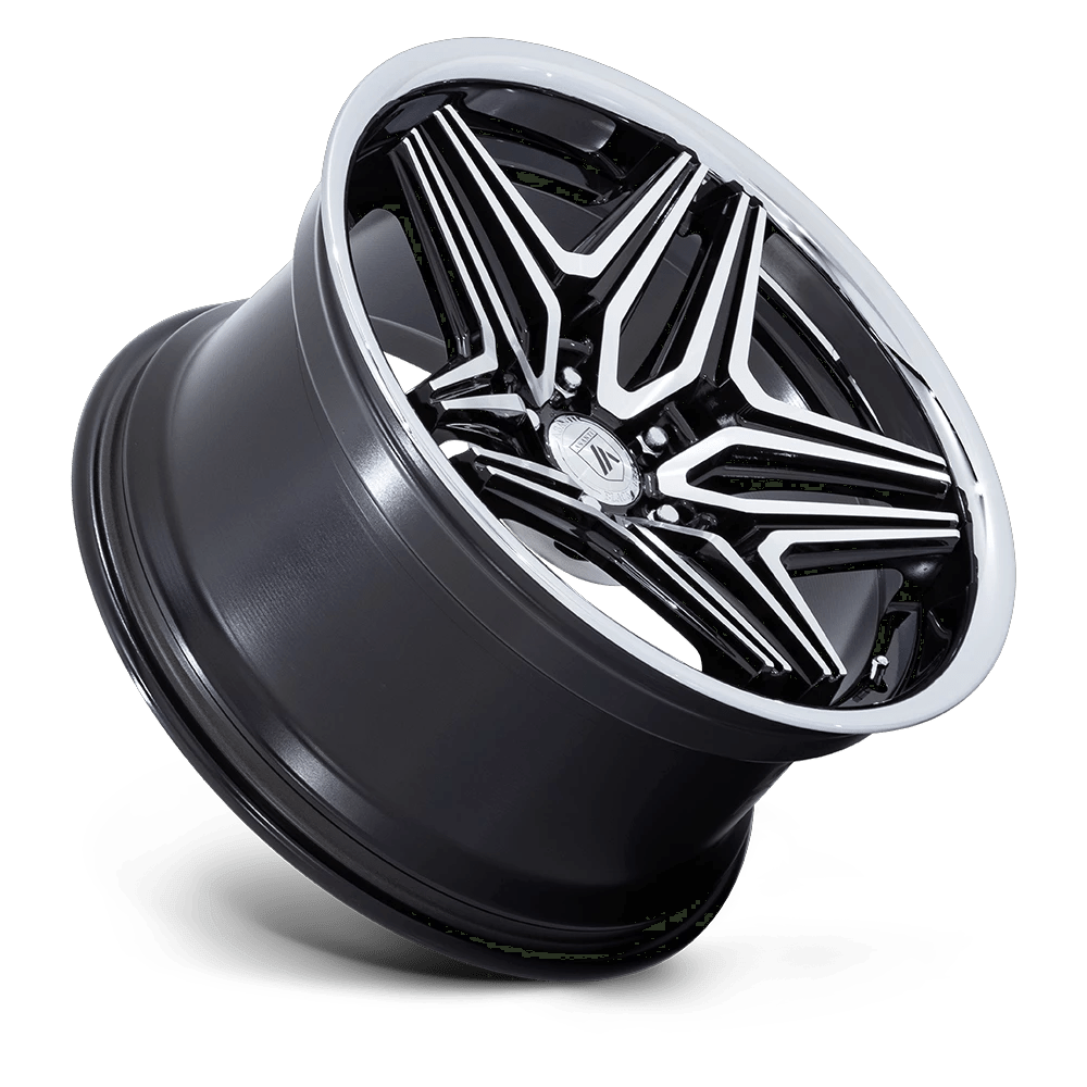 22x9 Asanti Black AB046 Duke Gloss Black Machined Wheel Blank (15mm)