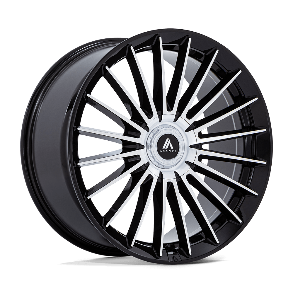 22x9 Asanti Black AB048 Viceroy Gloss Black W/ Machined Face Wheel Blank (15mm)