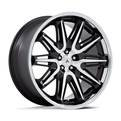 22x9 Asanti Black AB047 Imperator Gloss Black Machined SS Lip Wheel 5x112 (27mm)