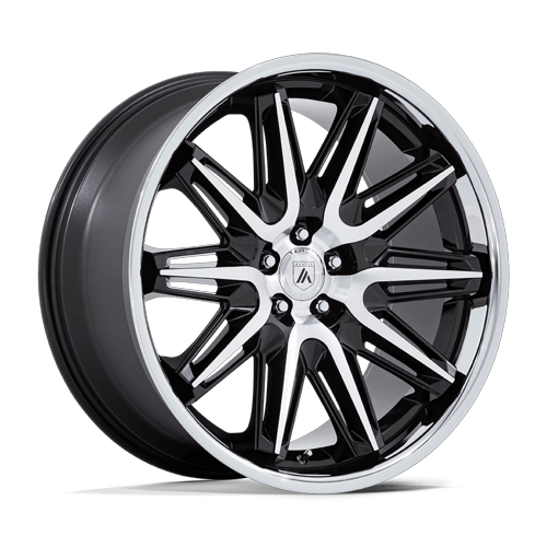 22x9 Asanti Black AB047 Imperator Gloss Black Machined SS Lip Wheel 5x120 (27mm)