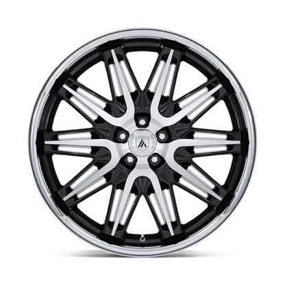 22x9 Asanti Black AB047 Imperator Gloss Black Machined SS Lip Wheel 5x112 (27mm)