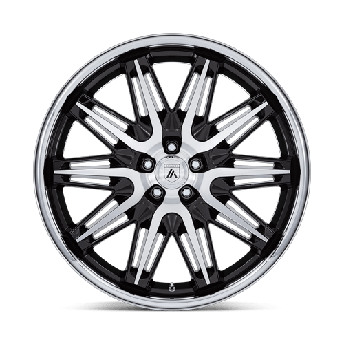 22x10.5 Asanti Black AB047 Imperator Gloss Black Mach SS Lip Wheel 5x120 (38mm)