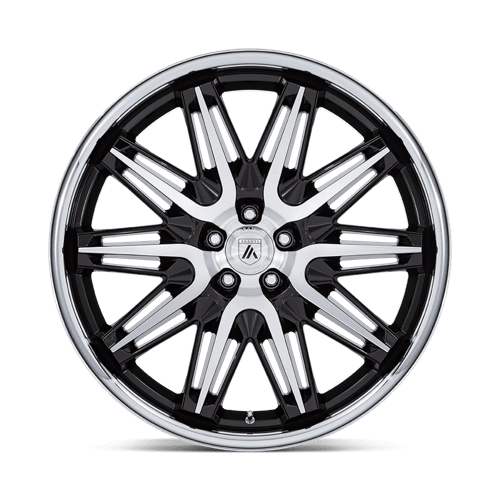 22x10.5 Asanti Black AB047 Imperator Gloss Black Mach SS Lip Wheel 5x120 (38mm)