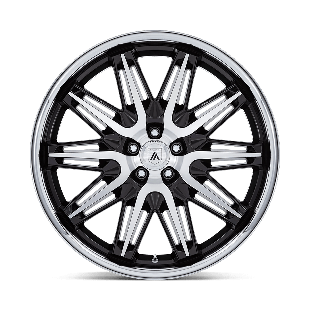 20x9 Asanti Black AB047 Imperator Gloss Black Machined SS Lip Wheel 5x112 (45mm)