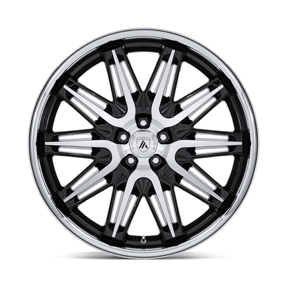 20x9 Asanti Black AB047 Imperator Gloss Black Machined SS Lip Wheel 5x112 (45mm)