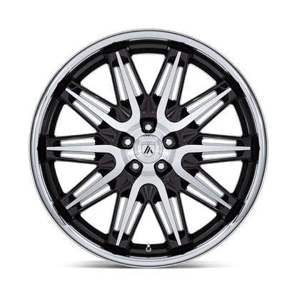 22x9 Asanti Black AB047 Imperator Gloss Black Machined SS Lip Wheel 5x120 (27mm)