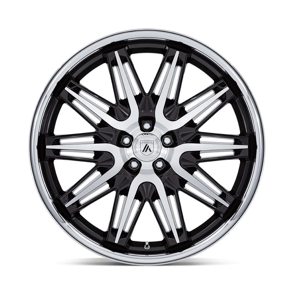20x9 Asanti Black AB047 Imperator Gloss Black Machined SS Lip Wheel 5x4.5 (35mm)