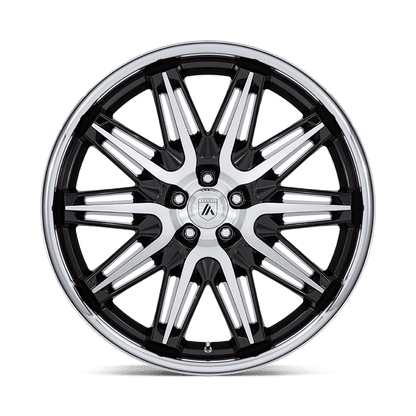 20x9 Asanti Black AB047 Imperator Gloss Black Machined SS Lip Wheel 5x4.5 (35mm)
