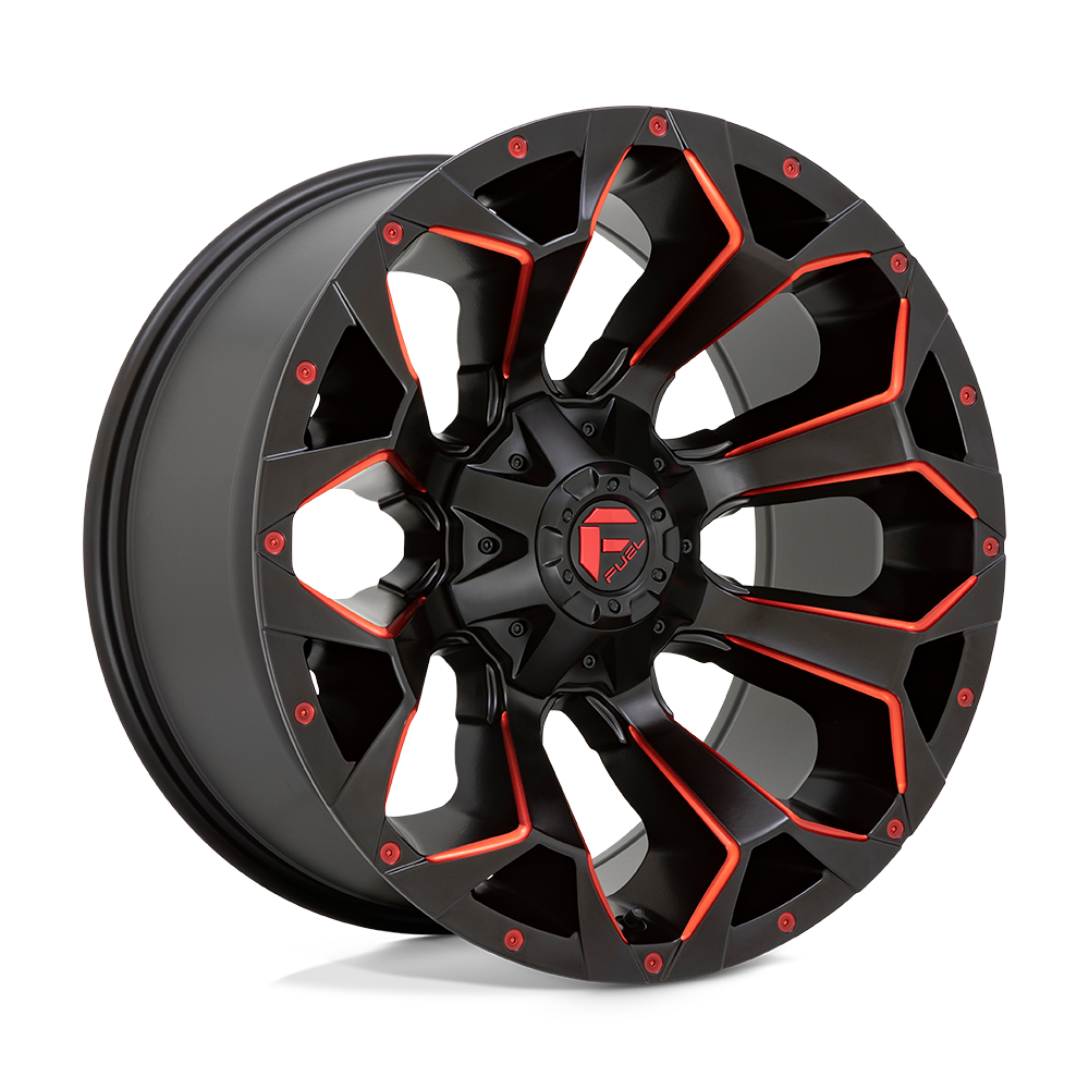 20x12 Fuel D787 ASSAULT Matte Black Red Milled Wheel 6x135/6x5.5 (-43mm)