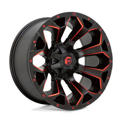 18x9 Fuel D787 ASSAULT Matte Black Red Milled Wheel 5x5.5/5x150 (20mm)