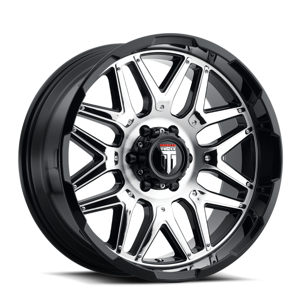 20x9 American Truxx Grind Gloss Black/Machined Wheel 5x5 (0mm)