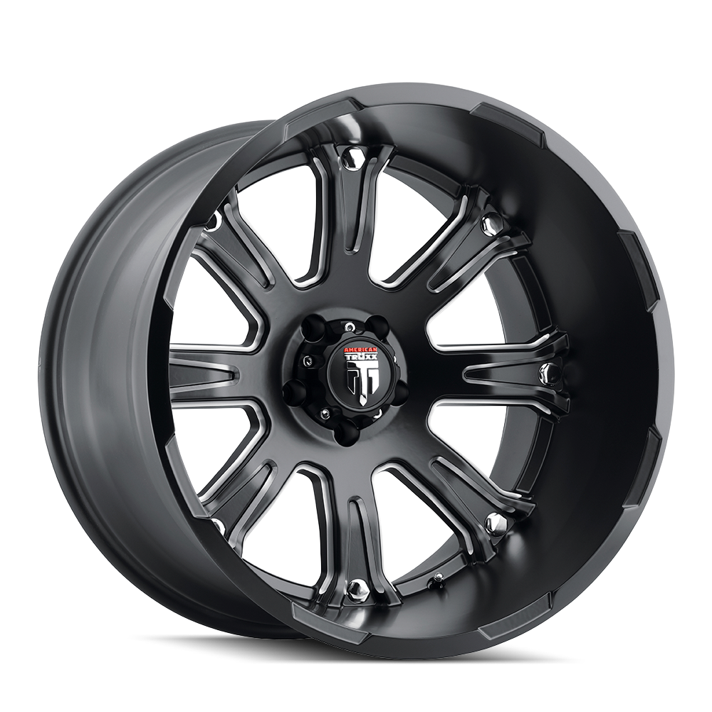 22x14 American Truxx BOMB Black/Milled Wheel 6x135 (-76mm)