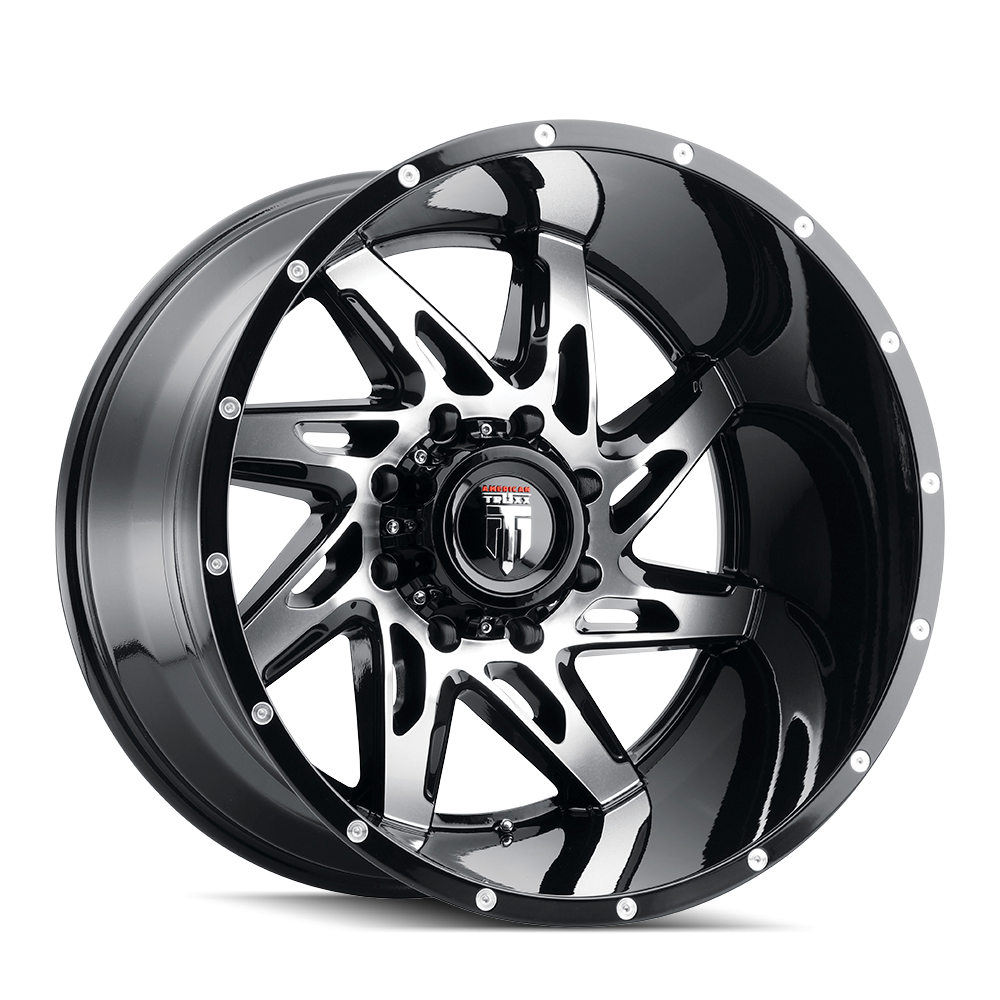 22x14 American Truxx Spyder Black/Machined Wheel 6x5.5 (-76mm)